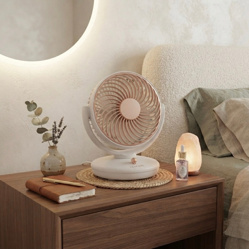 Aurelia Ultra-Quiet Spiral Fan with Metallic Accents