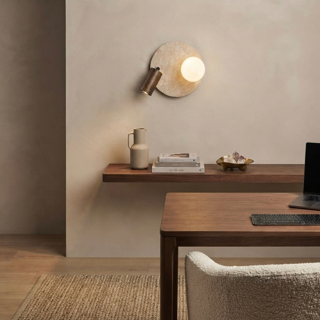Hiro, Sculptural, Japandi, Sconce, Natural, Stone
