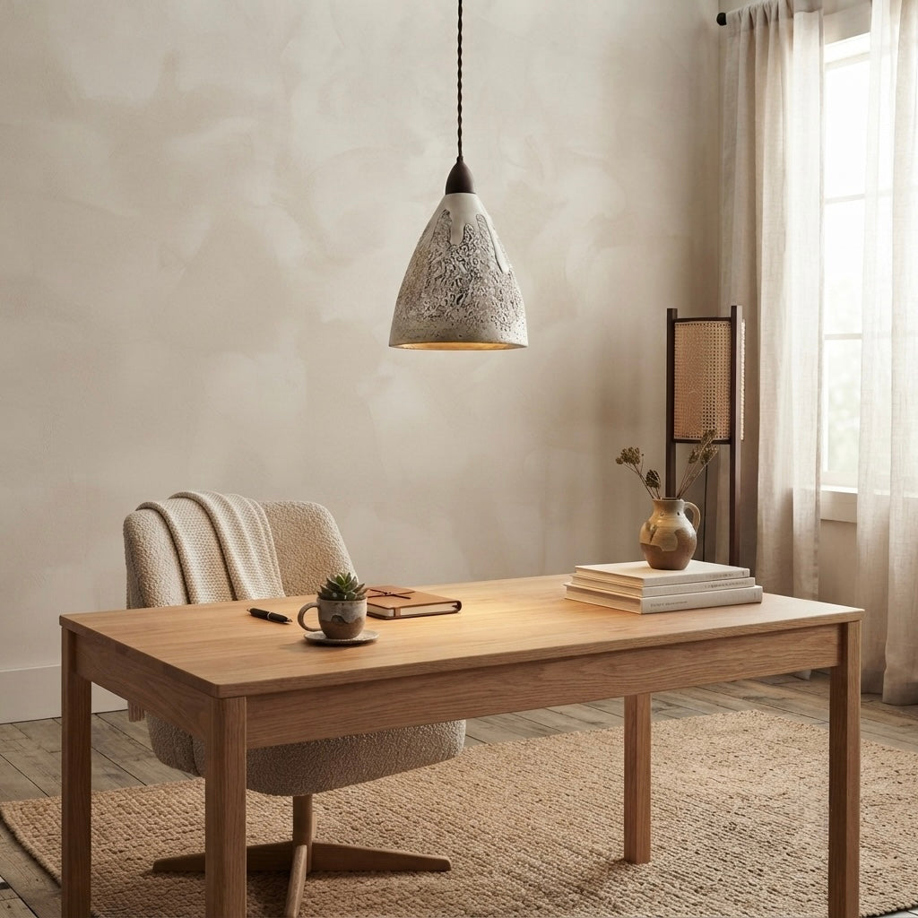 Sora Ambient, Architectural, Travertine, Pendant, Contemporary, Earthy