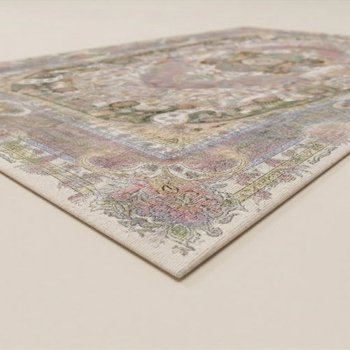 Elora Vintage Botanical Pink Floral Persian Style Rug