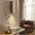 Sumi Tower, Textured, Block, Travertine, Earthy, Accent Lighting