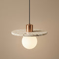 Má Arc, Architectural, Travertine, Pendant, Contemporary, Earthy