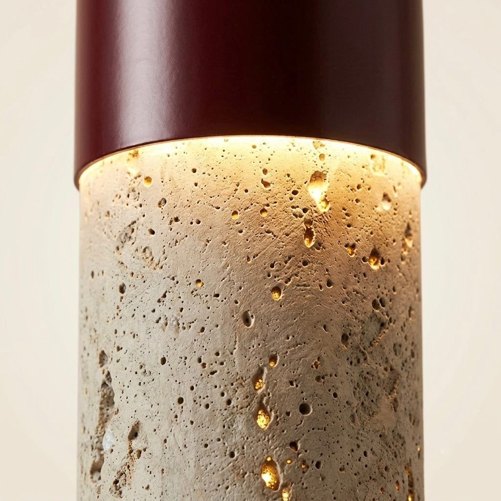 Shizen Pillar, Ambient, Minimalist, Pendant, Travertine, Boutique