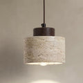 Nami Cylinder, Vertical, Minimalist, Travertine, Pendant, Japandi