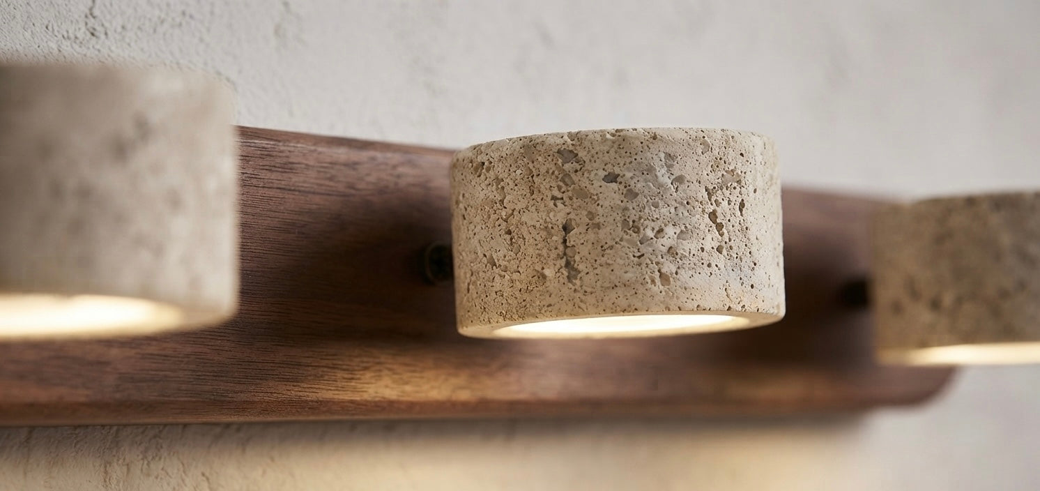 Zenith Bar, Linear, Travertine, Wall Light, Modern, Architectural