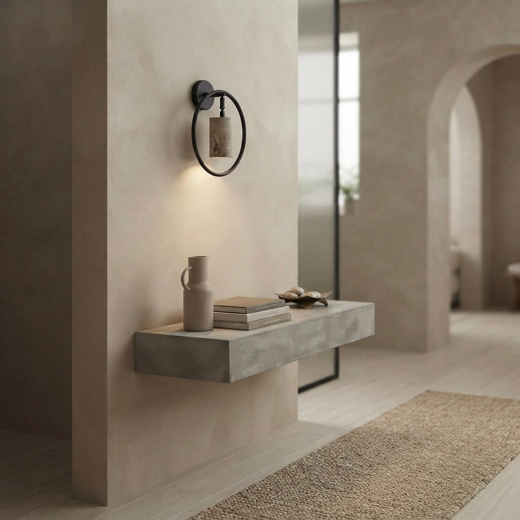 Saku, Modern, Stone, Sconce, Zen, Luxury