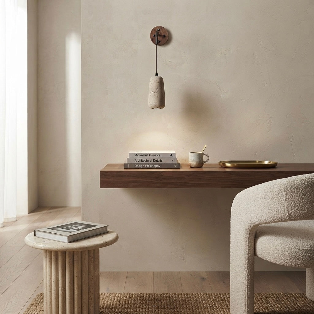 Renge, Sculptural, Japandi, Sconce, Natural, Stone