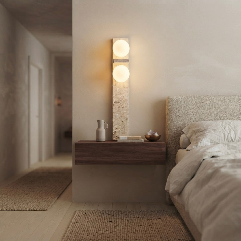 Kenji, Architectural, Travertine, Wall Lighting, Contemporary, Earthy