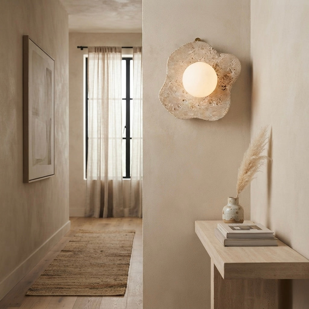 Yuge, Sculptural, Japandi, Sconce, Natural, Stone