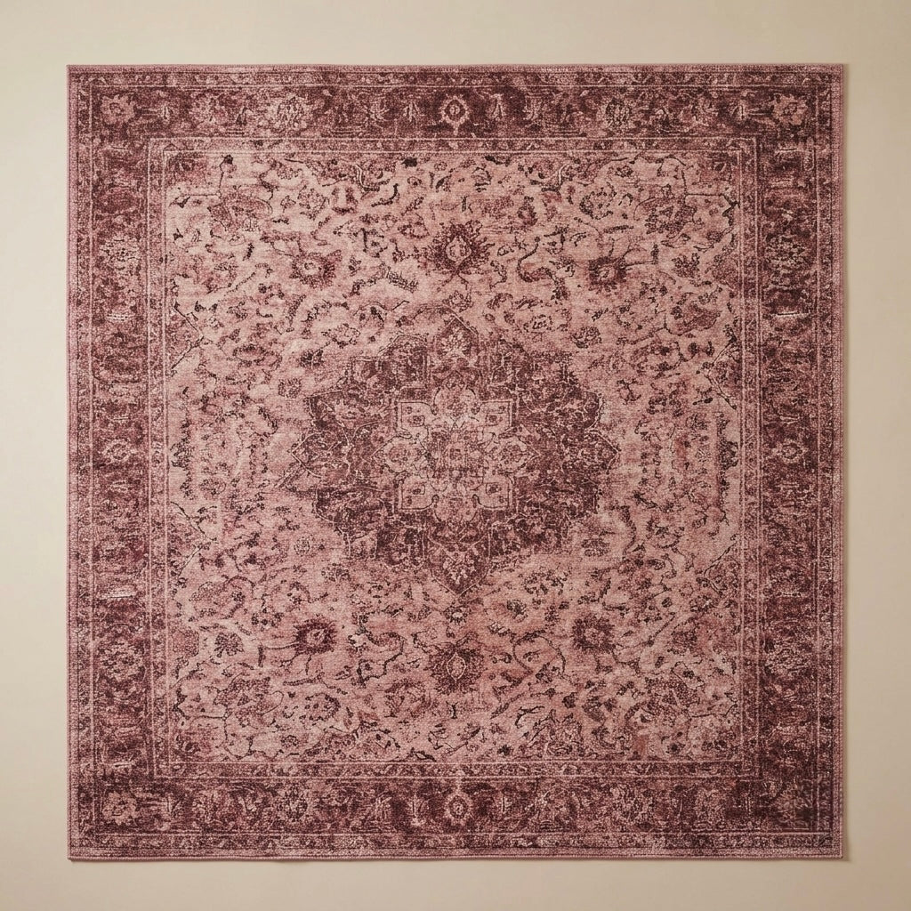 Freya Muted Blush Retro Persian Accent Soft Rug