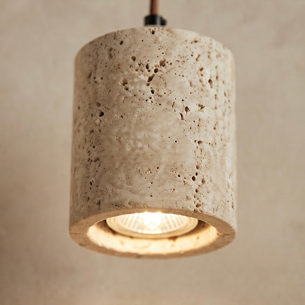 Nara, Ambient, Minimalist, Pendant, Travertine, Boutique