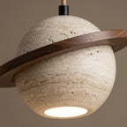 Seijaku Wave, Ambient, Minimalist, Pendant, Travertine, Boutique