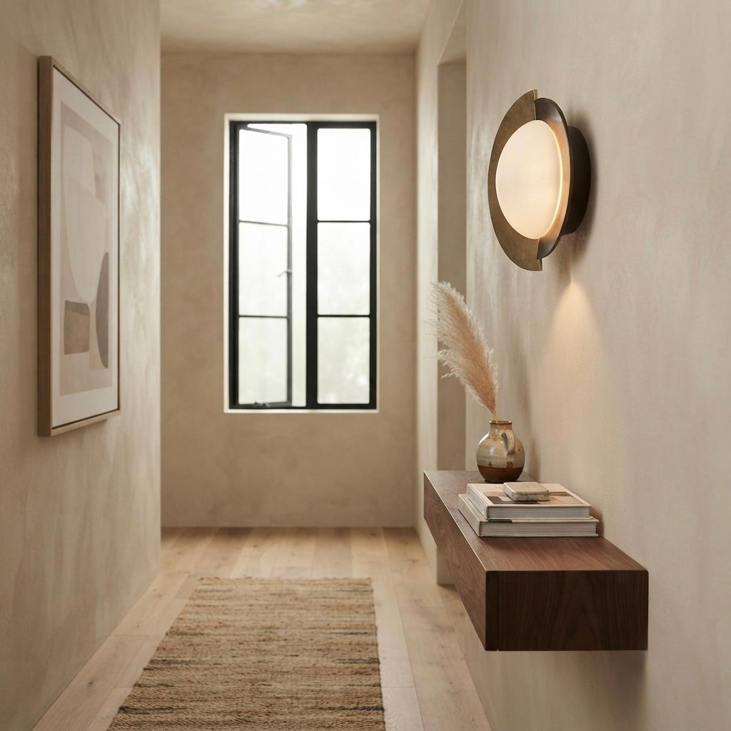 Shin, Architectural, Travertine, Wall Lighting, Contemporary, Earthy