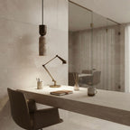 Suna Spindle, Geometric, Modern, Travertine, Minimalist, Pendant