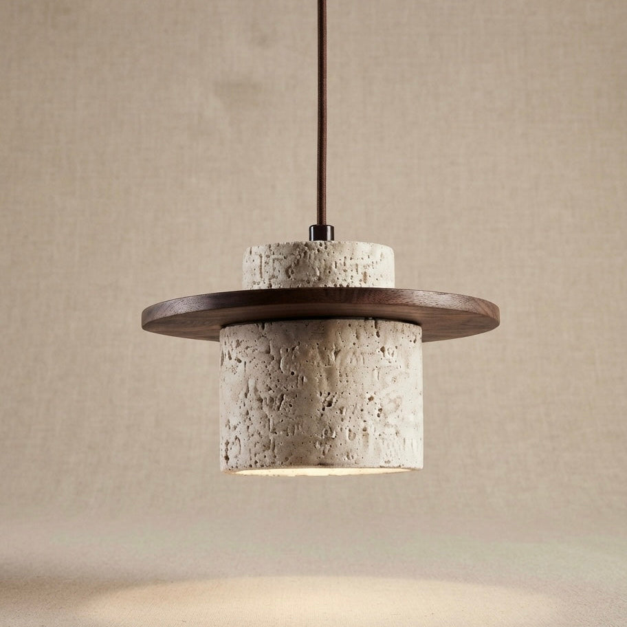 Mizu Bell, Organic, Japandi, Pendant Light, Travertine, Modern