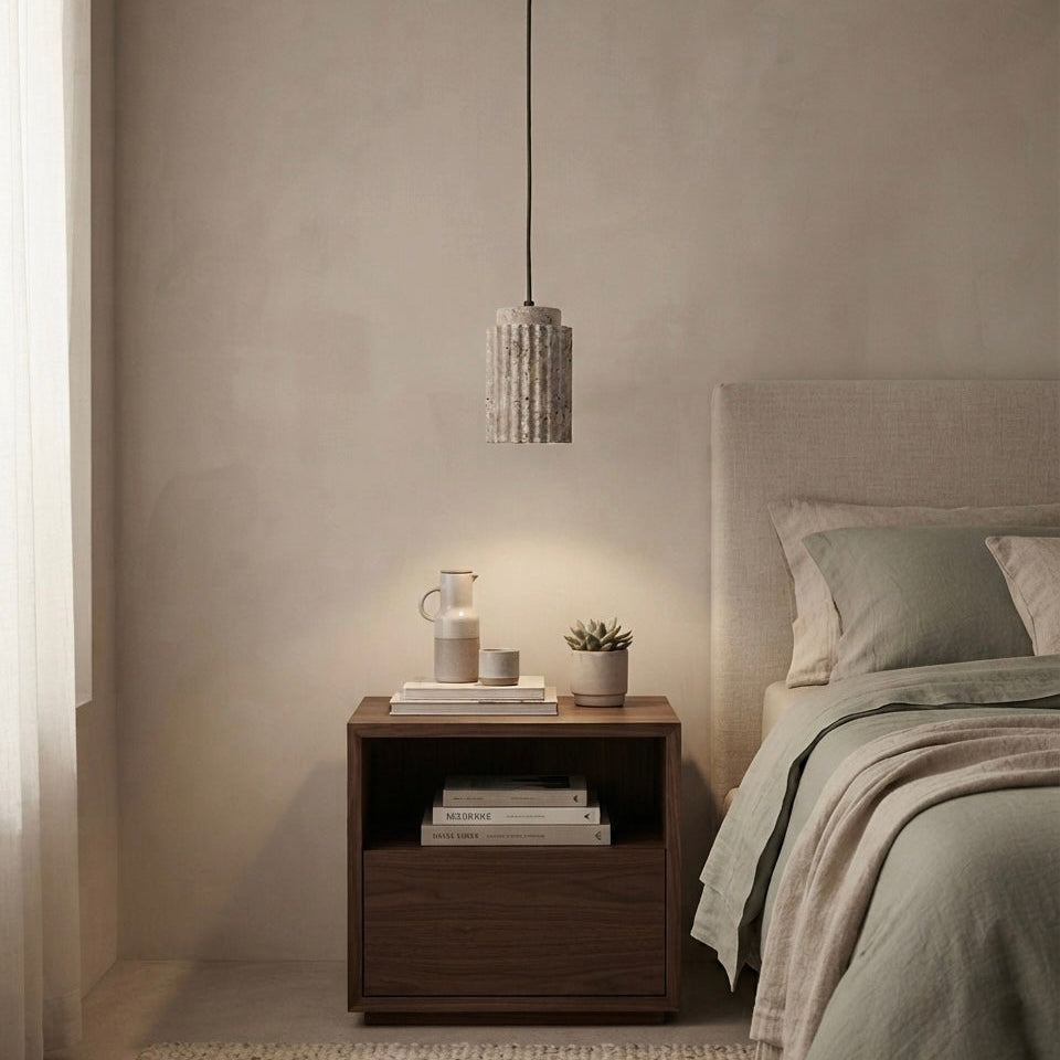 Koto Lantern, Traditional, Modern, Travertine, Elegant, Pendant
