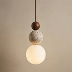 Hoshi Orb, Glass, Travertine, Modern, Ambient, Pendant Light