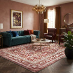 Kiran Deep Garnet Retro Persian Area Rug