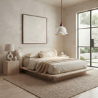 Rina Bell, Sculptural Travertine Vertical Ridged Pendant