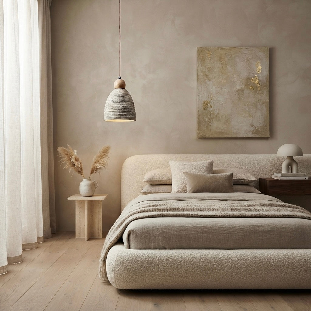 Hinoki Pendant, Architectural, Travertine, Pendant, Contemporary, Earthy