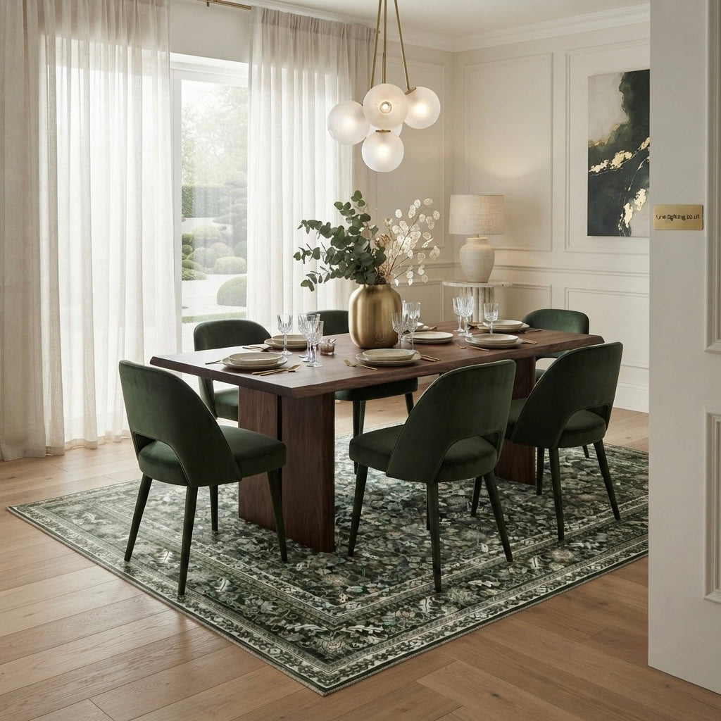 Isla Olive & Emerald Retro Persian Soft Area Rug