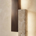 Obi Sconce, Tall, Architectural, Travertine, Slim, Contemporary