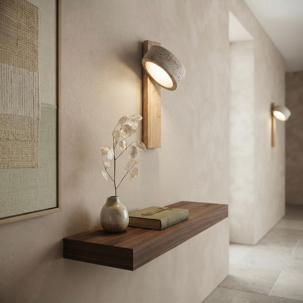 Itsuki, Architectural, Travertine, Wall Lighting, Contemporary, Earthy