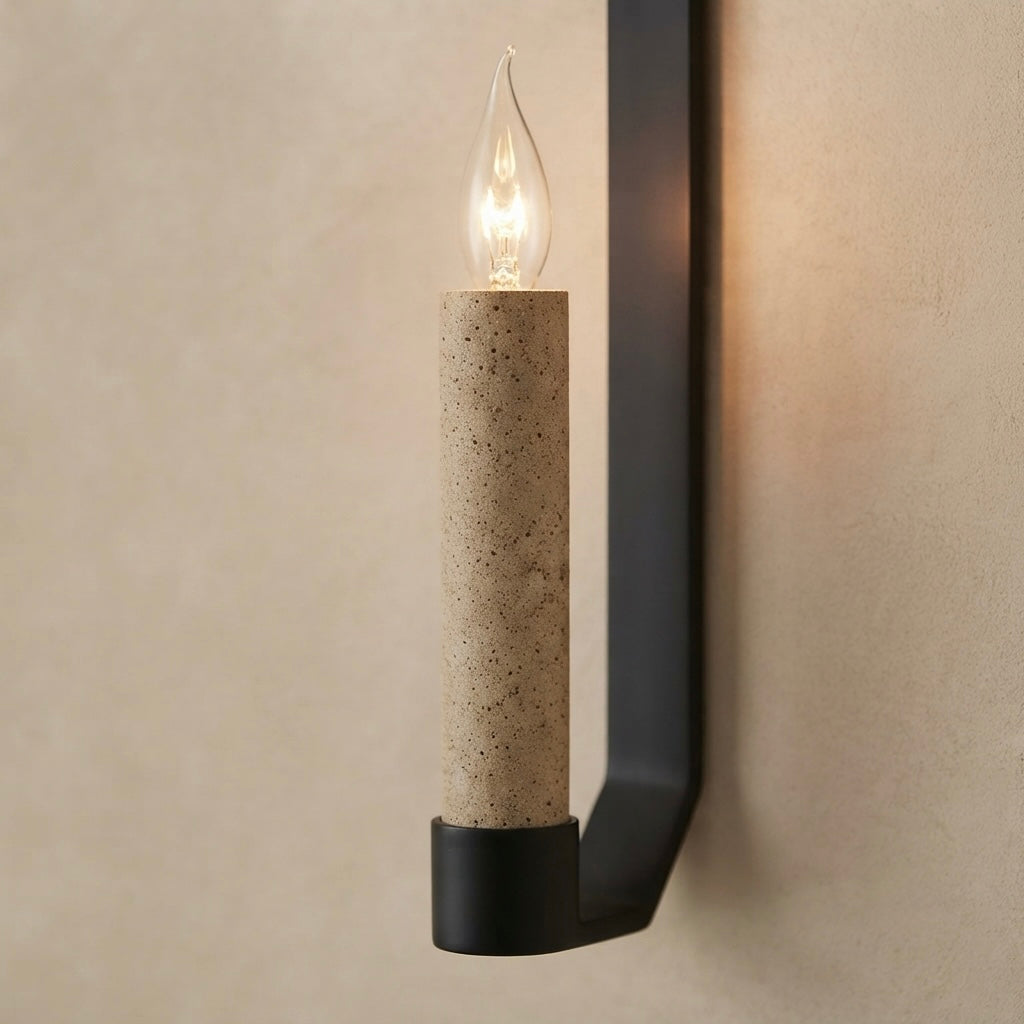 Kin, Japandi, Travertine, Wall Light, Minimalist, Organic