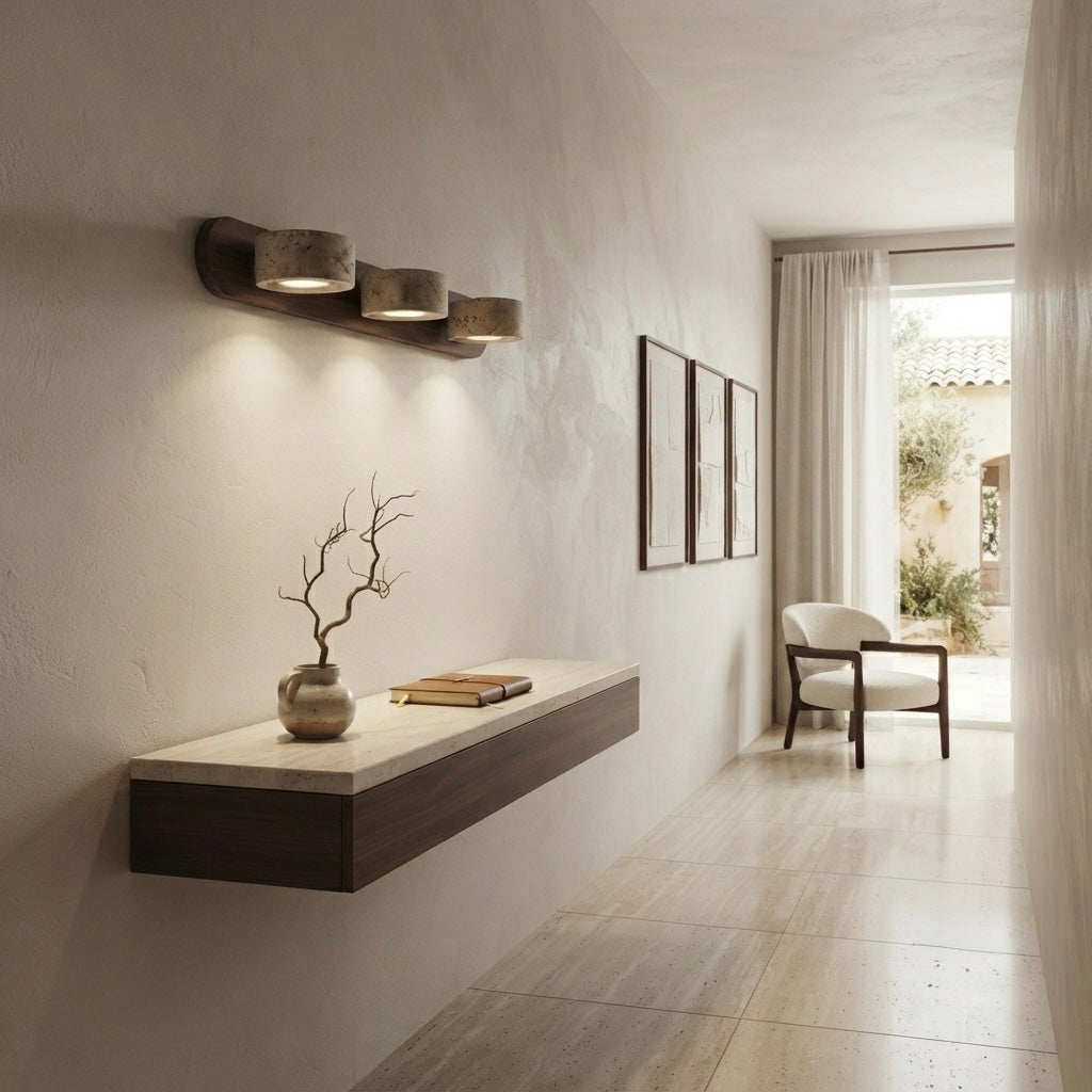 Zenith Bar, Linear, Travertine, Wall Light, Modern, Architectural