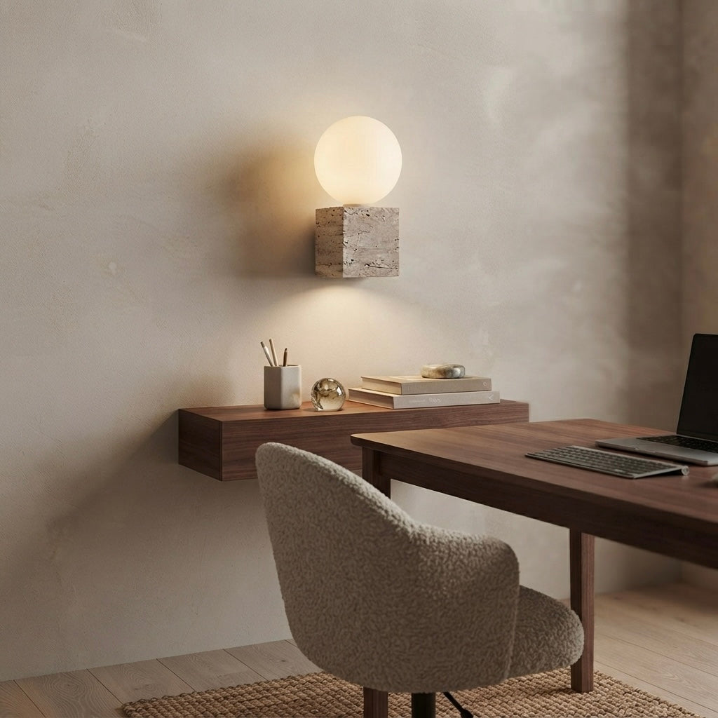 Yoshi, Modern, Stone, Sconce, Zen, Luxury