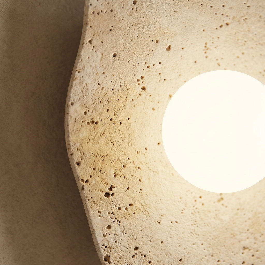 Shibusa, Architectural, Travertine, Wall Lighting, Contemporary, Earthy