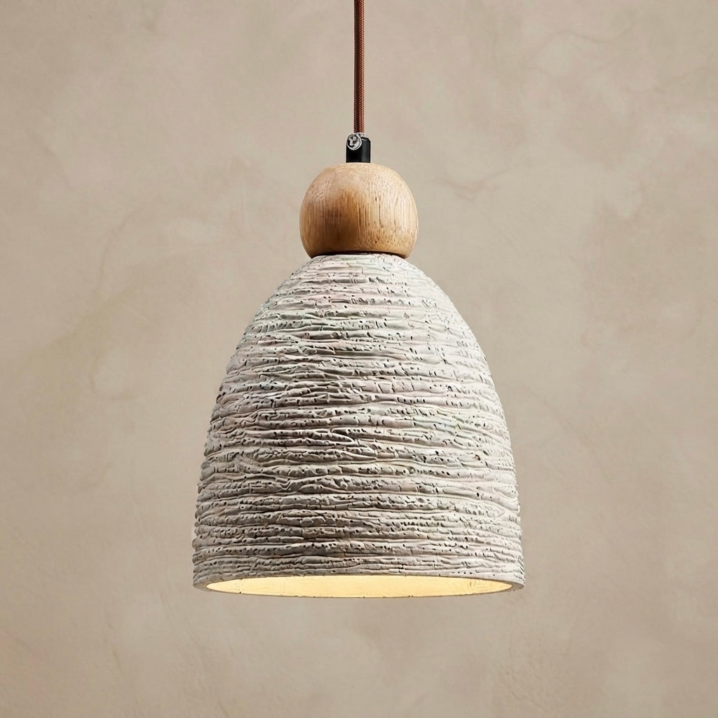 Hinoki Pendant, Architectural, Travertine, Pendant, Contemporary, Earthy