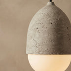 Datsuzoku Glass, Japandi, Travertine, Pendant Light, Minimalist, Organic