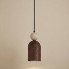 Mori Pillar, Vertical, Architectural, Travertine, Wood, Pendant