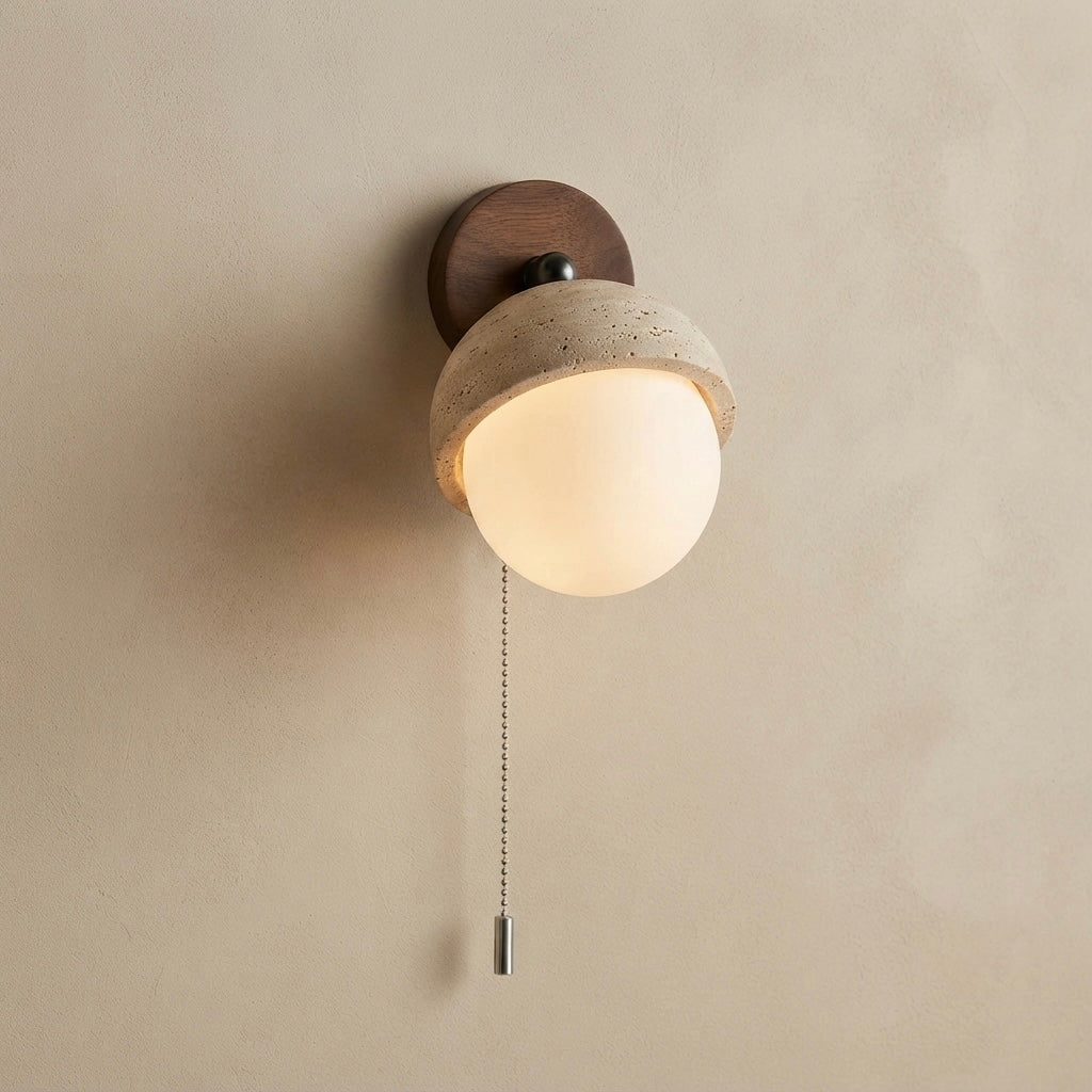 Aoi, Architectural, Travertine, Wall Lighting, Contemporary, Earthy