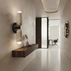 Koji Cube, Geometric, Modern, Travertine, Minimalist, Wall Light
