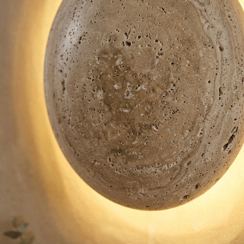 Amaya, Japandi, Travertine, Wall Light, Minimalist, Organic