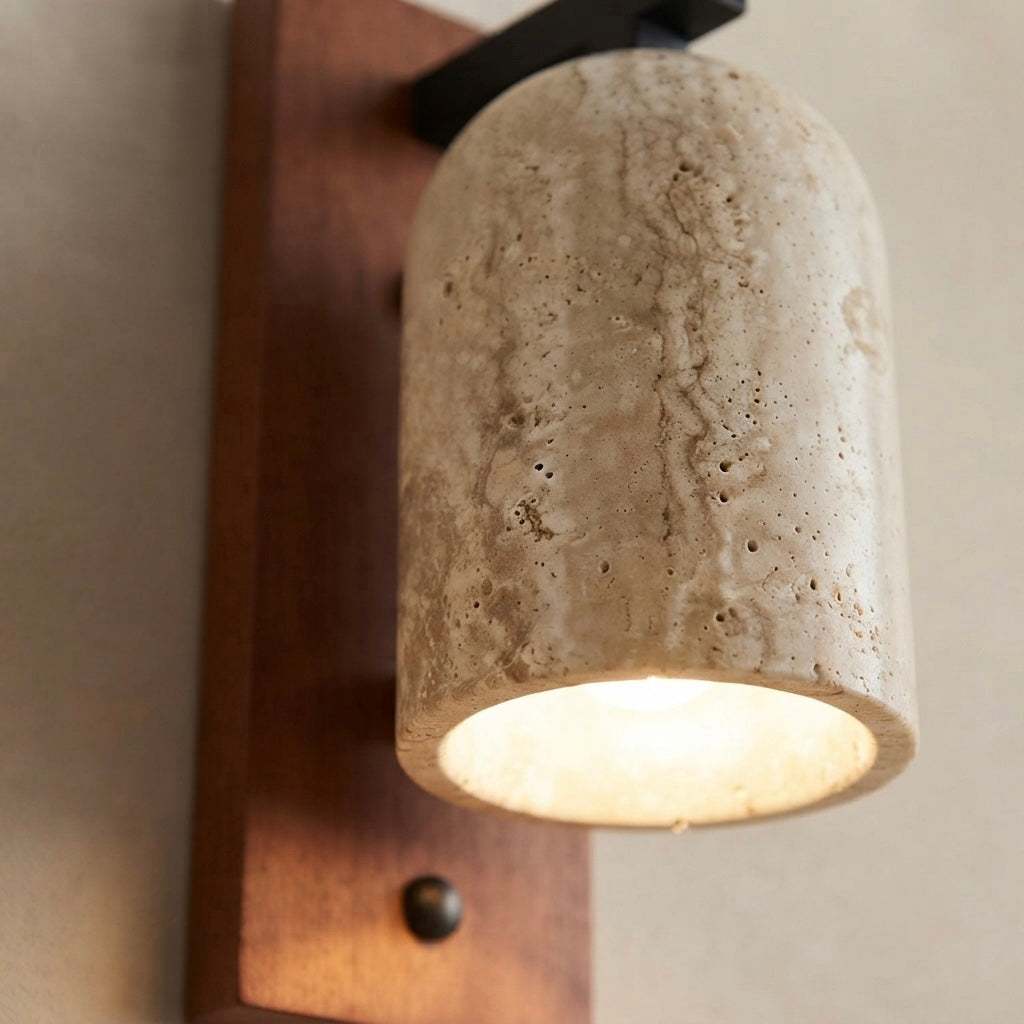 Tada, Japandi, Travertine, Wall Light, Minimalist, Organic