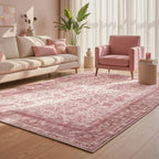 Freya Muted Blush Retro Persian Accent Soft Rug