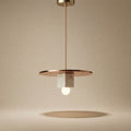 Sora Disc, Minimalist, Japandi, Pendant Light, Travertine, Wood