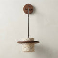 Terra Orb, Earthy, Spherical, Travertine, Organic, Wall Light