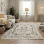 Elora Vintage Botanical Pink Floral Persian Style Rug