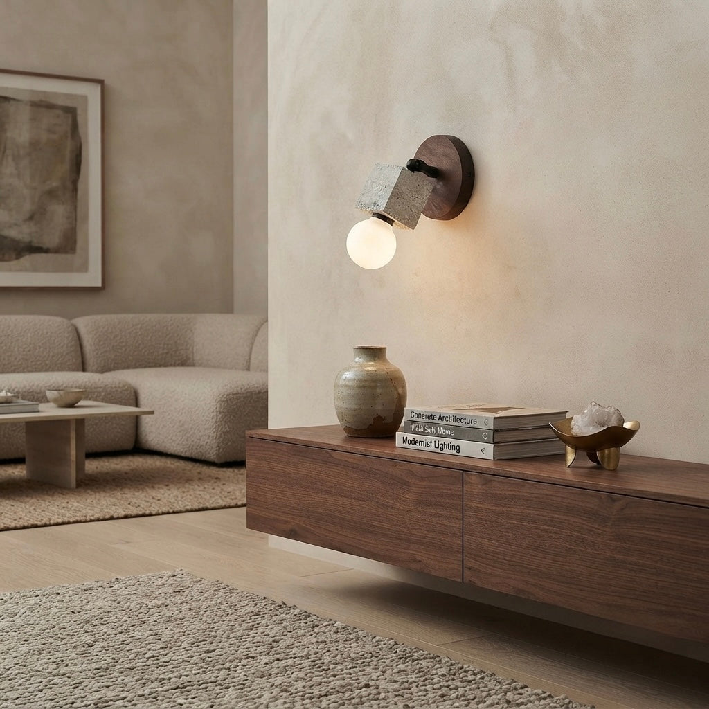 Kaito, Sculptural, Japandi, Sconce, Natural, Stone
