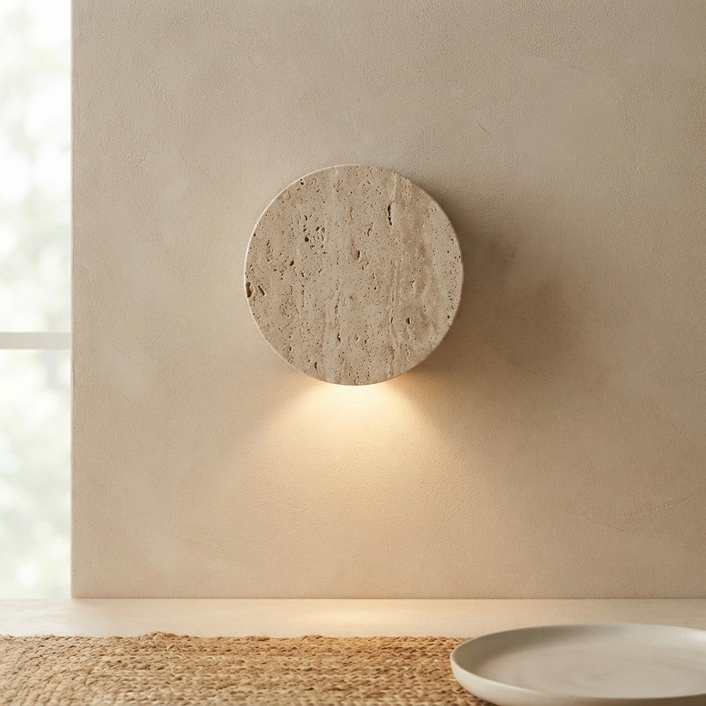 Kasumiso, Ambient, Minimalist, Wall Light, Travertine, Boutique