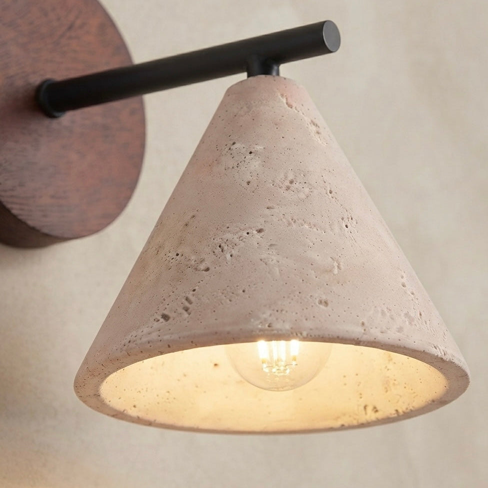 Toro Sconce, Architectural, Warm, Indirect Illumination, Travertine, Interiors