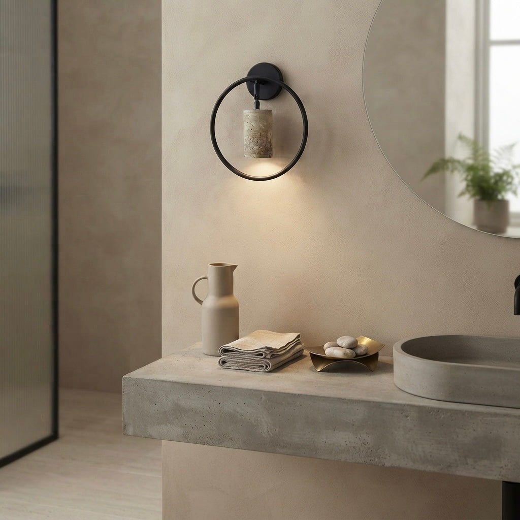 Saku, Modern, Stone, Sconce, Zen, Luxury