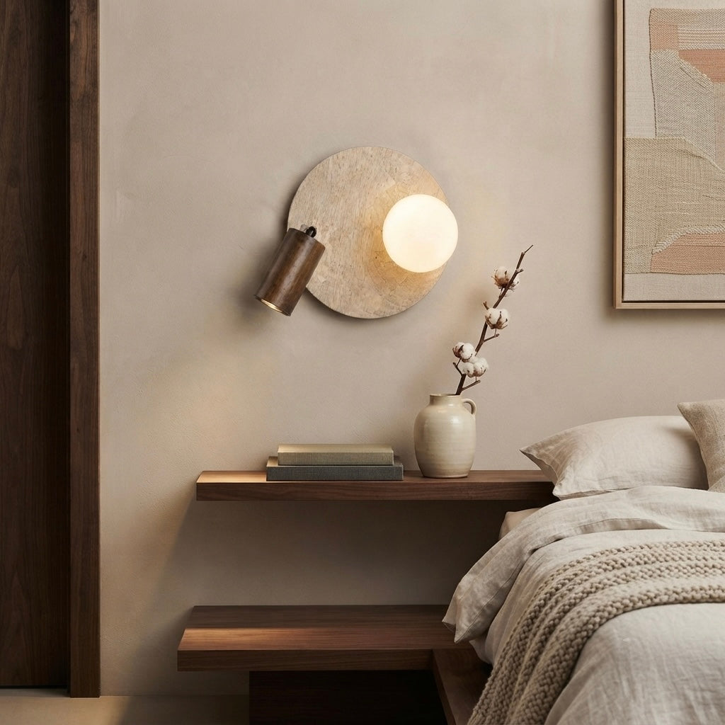 Hiro, Sculptural, Japandi, Sconce, Natural, Stone