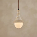 Shibumi Dome, Architectural, Travertine, Pendant, Contemporary, Earthy