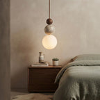 Hoshi Orb, Glass, Travertine, Modern, Ambient, Pendant Light