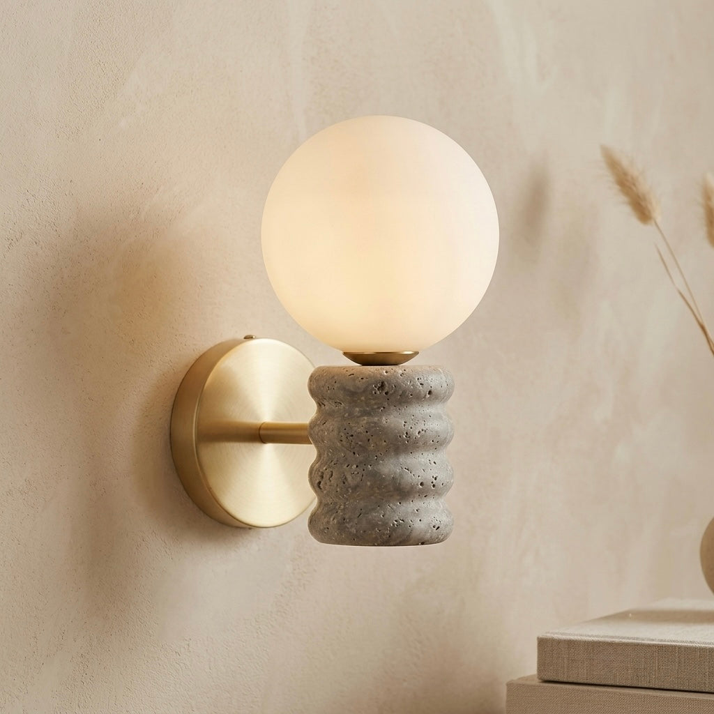 Misora, Architectural, Travertine, Wall Lighting, Contemporary, Earthy